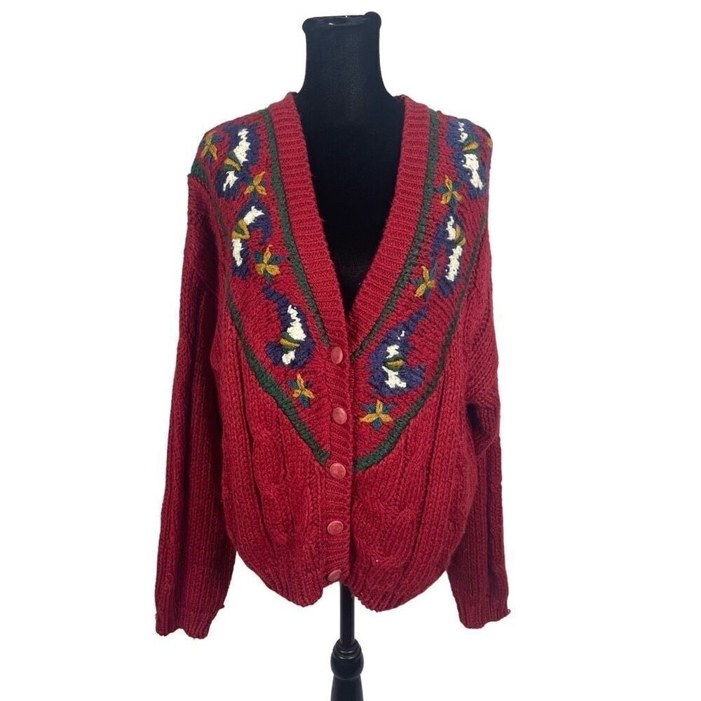 Vintage IVY Fundamentals Chunky Cottagecore Ramie Blend Cardigan - Women’s L
